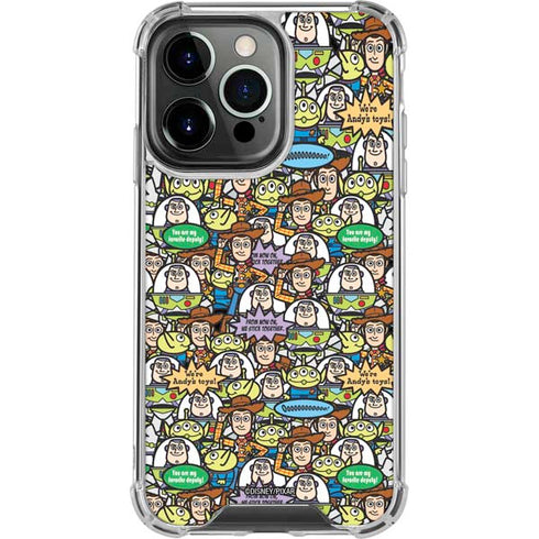 Disney Toy Story Characters Collage Pattern iPhone 16 Pro Clear Case